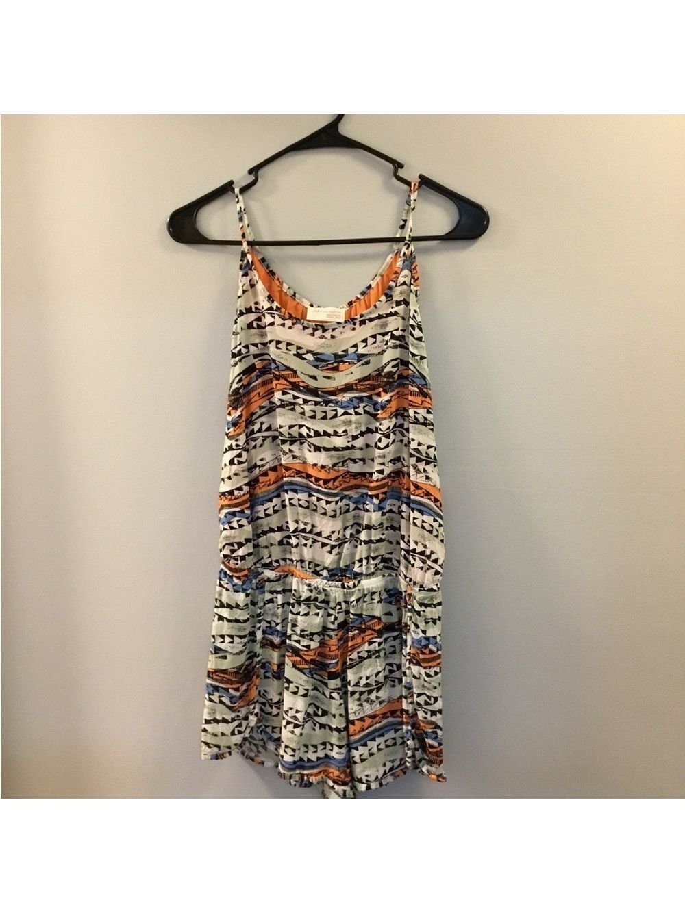 Zara Romper Woman’s Size Medium Elastic Waist Vented Hem Tribal Aztec